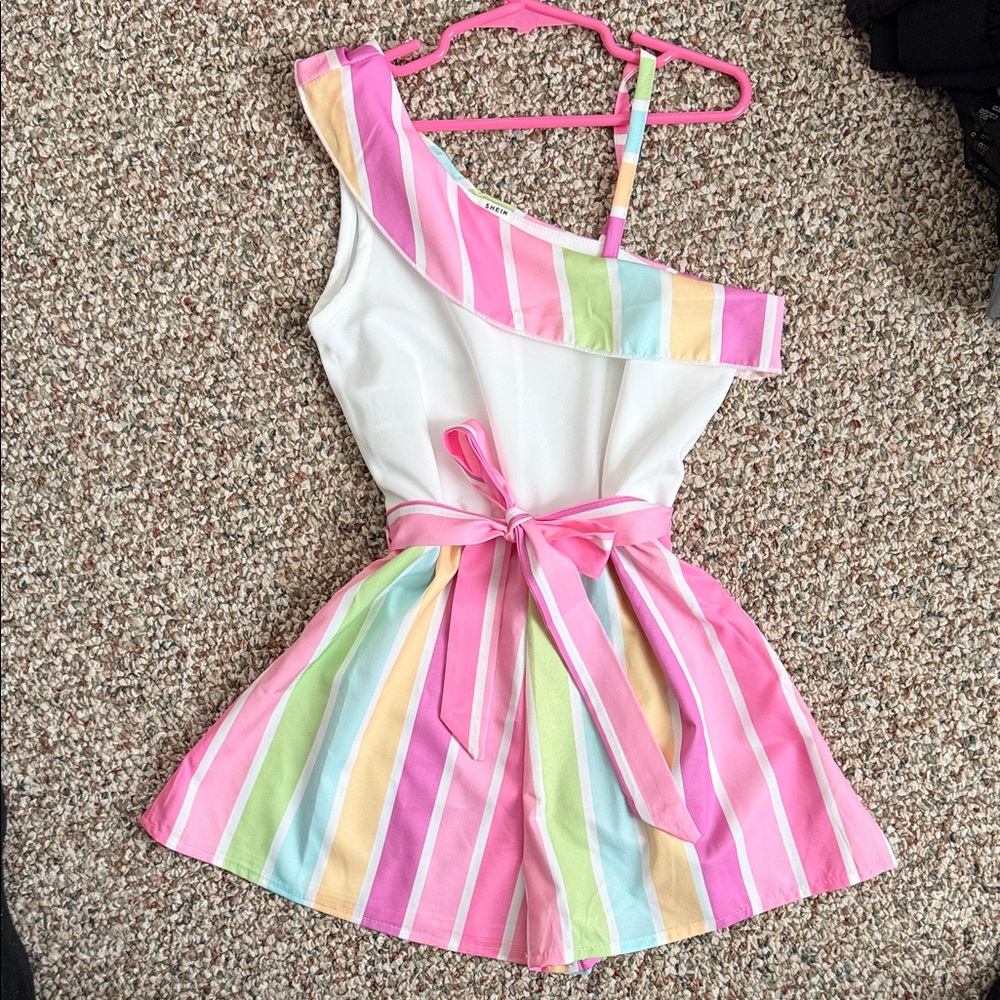 SHEIN Pastel Striped Romper - 8Y